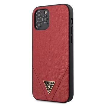 Etui plecki Guess Saffiano do iPhone 12 Pro Max Czerwony