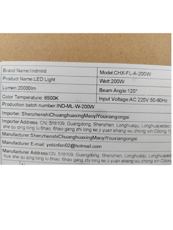 Reflektor zewnętrzny LED CREATESTAR 200 W CHX-FL-A-200W