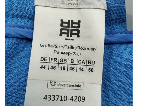 Spodnie damskie Chino Riani niebieskie rozmiar 44