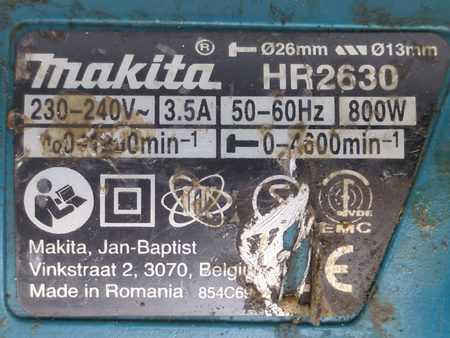 Młotowiertarka Makita HR2630 800 W SDS-Plus 3 tryby pracy 2,8 kg