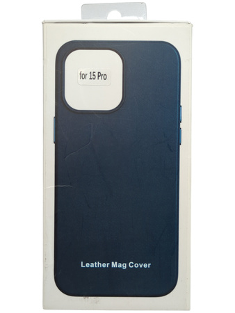 Etui MagSafe Leather Case do Apple iPhone 15 Pro Niebieskie