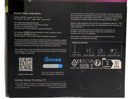 Lampa podłogowa Govee H6076A RGBICW 1000lm 140cm WiFi