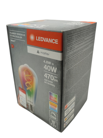 Żarówka SMART+ MATTER FILAMENT EDISON Multicolor LEDVANCE 4,8W E27