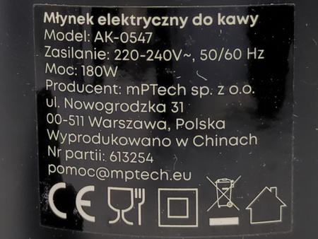 Młynek elektryczny do kawy 180W 70g HOFFEN AK-0547