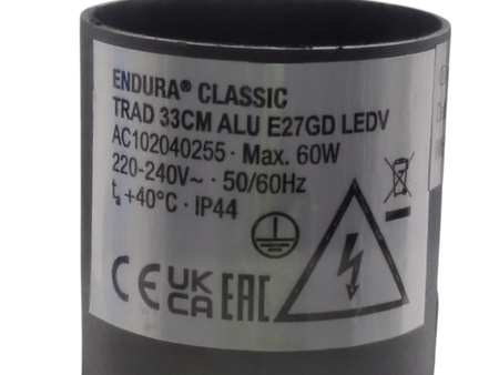 Lampa ogrodowa Ledvance ENDURA CLASSIC TRADITION 33 cm E27 czarna