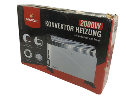 Grzejnik elektryczny konwektorowy 2000 W MIA&COCO CH-2000BA TIMER&TURBO