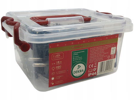 LAMPKI CHOINKOWE 200 LAMPEK LED 13 M KOLOR ZIMNO BIAŁY 8 EFEKTÓW ŚWIETLNYCH