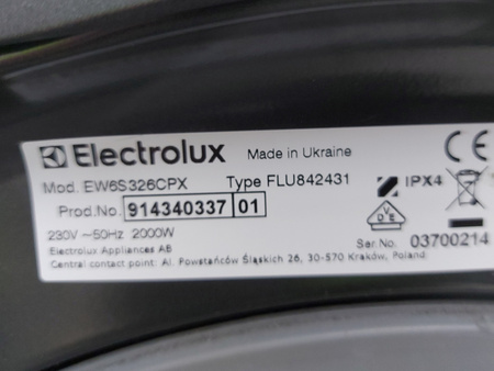 Pralka Electrolux EW6S326CPX PerfectCare 600 Superslim 6kg 1200obr/min