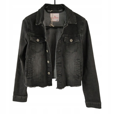 KURTKA JEANSOWA DZIECIĘCA LINCOLN&SHARKS ROZMIAR 158 CZARNA