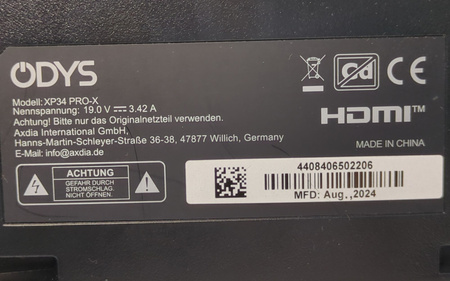 Monitor ODYS XP34 PRO-X 34" 3440x1440 180HZ
