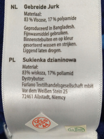 Sukienka dzianinowa UP2FASHION Rozmiar L Niebieska