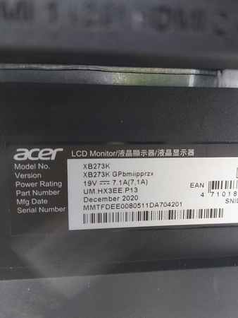Monitor Acer Predator XB273K Gpbmiipprzx 27" 4K UHD 144Hz IPS G-Sync