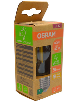 Żarówka LED Osram P45 E27 3.8W 806lm 2700K filament klar