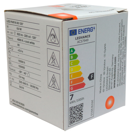 Żarówka LED GU10 PAR16 6.9W = 49W 620lm 4000K Neutralna 120° Ledvance