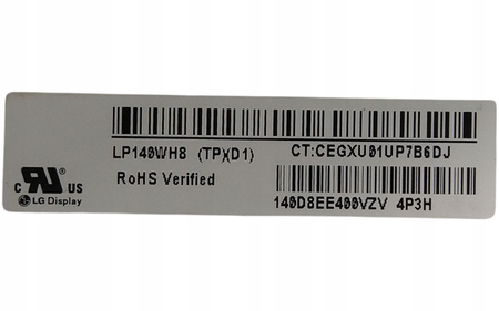 Matryca LG LP140WH8(TP)(D1) 14" 1366x768px Matowa