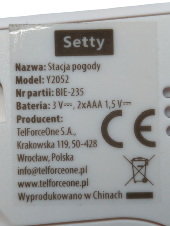 STACJA POGODOWA BAMBOO SETTY Y2052