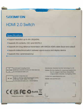 Rozdzielacz Splitter HDMI SOOMFON SF-SW001