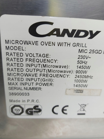 Kuchenka mikrofalowa do zabudowy CANDY MIC 25 GDFX 25 litrów z grillem