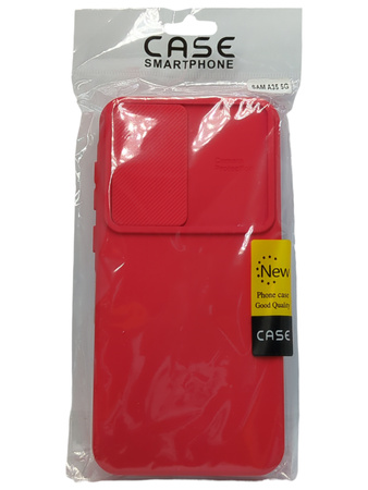 Etui Plecki z osłoną aparatu do Samsung Galaxy A35 5G czerwone
