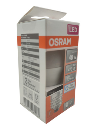 Zestaw 6 żarówek Osram LED Classic A40 4,9W 6500K E27 zimna biel