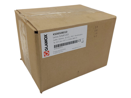 LAMPA OPRAWA LED LEROS SMALL LED KS08508010 1x9W 2700K IP67 GLAMOX