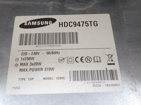 Okap kominowy SAMSUNG HDC9475TG 90 cm 756 m3/h Srebrny