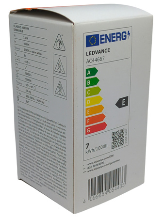Żarówka LEDVANCE Classic LED E27 7W 827 Frosted Dimmable