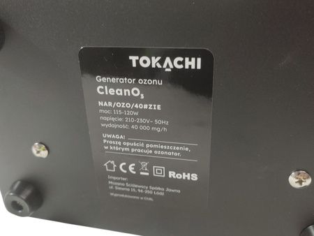Generator ozonu Tokachi CleanO3 (NAR/OZO/40#ZIE)