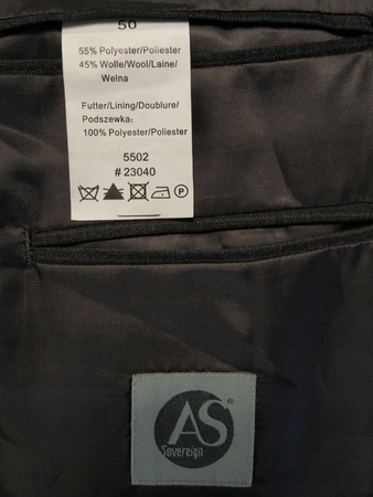 MARYNARKA MĘSKA W KOLORZE CZARNYM AS ROZMIAR 50