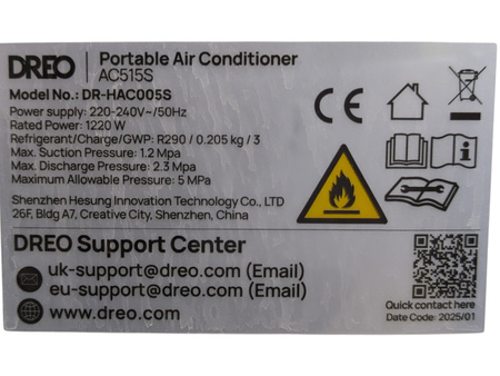 PRZENOŚNY KLIMATYZATOR DREO AC515S DRHAC0055