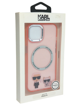 Oryginalne etui Plecki do Iphone 14 Karl Lagerfeld transparentny/róż