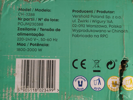 Grzejnik konwektorowy Hoffen CH-3388 2000W biały 3 poziomy mocy