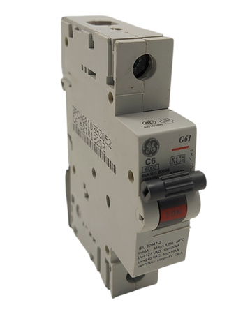 Wyłącznik nadprądowy G61C06 1P C6A 6kA 674601 GENERAL ELECTRIC
