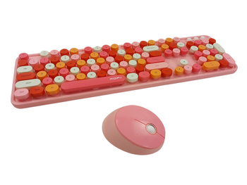 Zestaw bezprzewodowy Klawiatura + Mysz MOFII Sweet Różowy