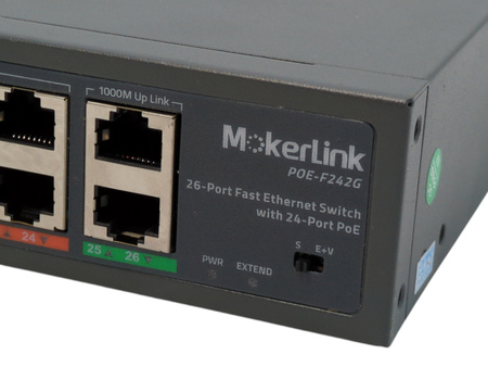 Mokerlink POE-F242G switch 24-portowy PoE Fast Ethernet 400W rackmount