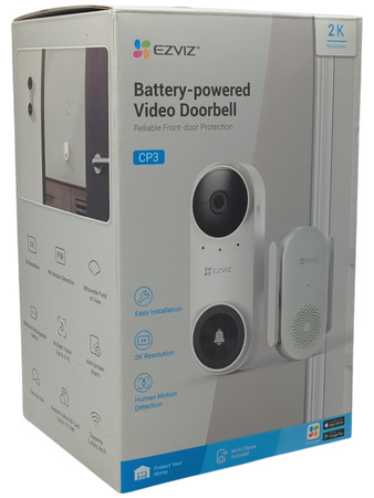 Dzwonek wideo EZVIZ CS-CP3 3MP 2K akumulator 5000mAh WiFi