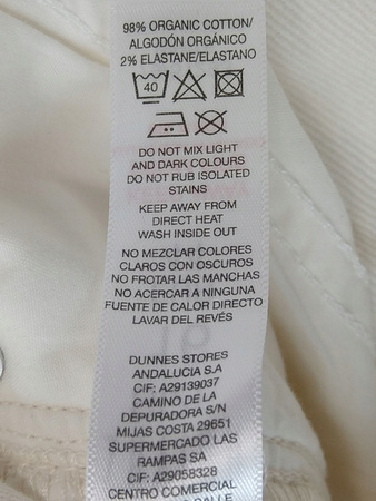 SPODNIE JEANS DAMSKIE SAVIDA ROZMIAR 44 BIAŁE