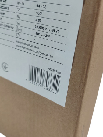 Oprawa Podtynkowa LED 30W 3000lm IP44 6500K Zimna Downlight 21,5cm LEDVANCE