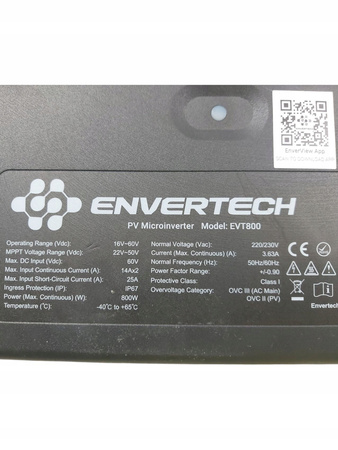 Mikroinwerter dwupanelowy Envertech EVT800