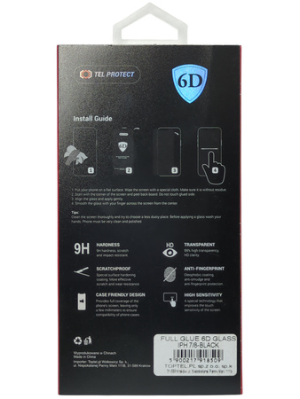 Hartowane szkło Tel Protect Full Glue 6D do iPhone 7 i 8