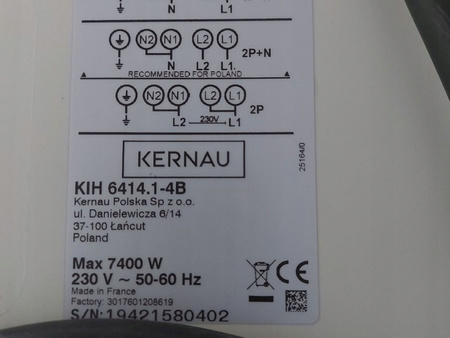 PŁYTA INDUKCYJNA KERNAU KIH6414.1-4B PŁYTA GRZEWCZA