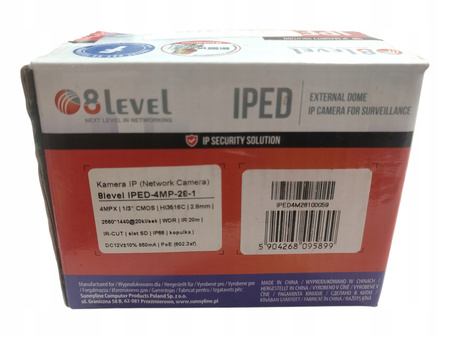 Kamera IP 8level IPED-4MP-28-1 4MP Sony Starvis 2.8mm 25m IR IP66