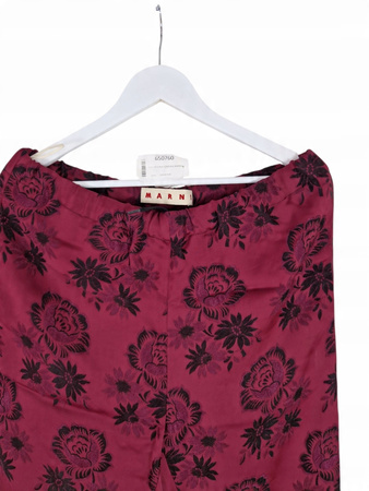 Marni Damskie Spodnie Wzorzyste Bordowe 44 (IT)