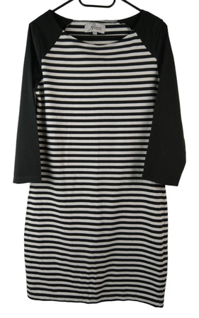 SUKIENKA RESERVED ROZMIAR L BIAŁO-CZARNA W PASKI