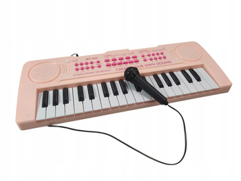 Elektroniczne mini pianino BIGFUN BF-420 RÓŻOWE 37- klawisze i mikrofon