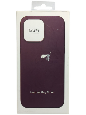 Etui MagSafe Leather Case do Apple iPhone 15 PRO fioletowe