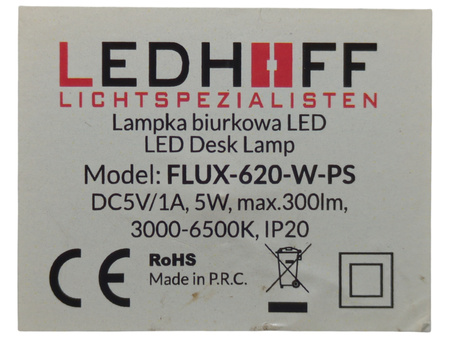 Lampka biurowa LED Ledhoff Flux-620-W-PS