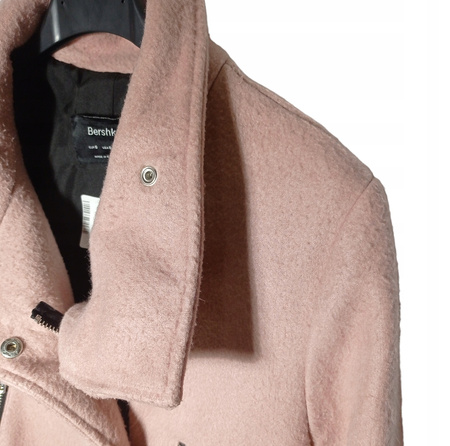 PŁASZCZ DAMSKI | BERSHKA | ROZMIAR S | RÓŻOWY