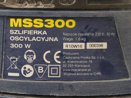 Szlifierka Oscylacyjna MSS300 300W