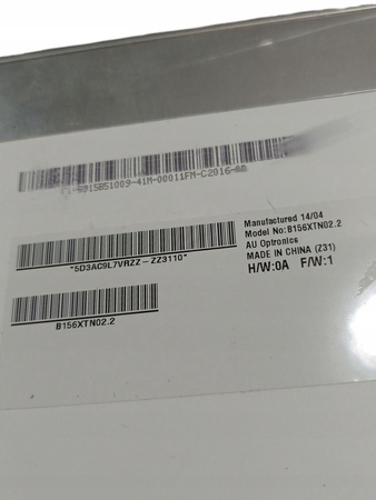 Matryca AU Optronics 15,6" B156XTN02.2 1366x768 Błyszcząca